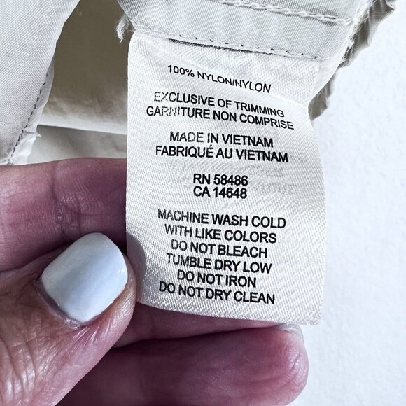 White Sierra Outdoor Shirt Beige Medium Fishing Hiking Vented Rolled Sleeves - Picture 12 of 16